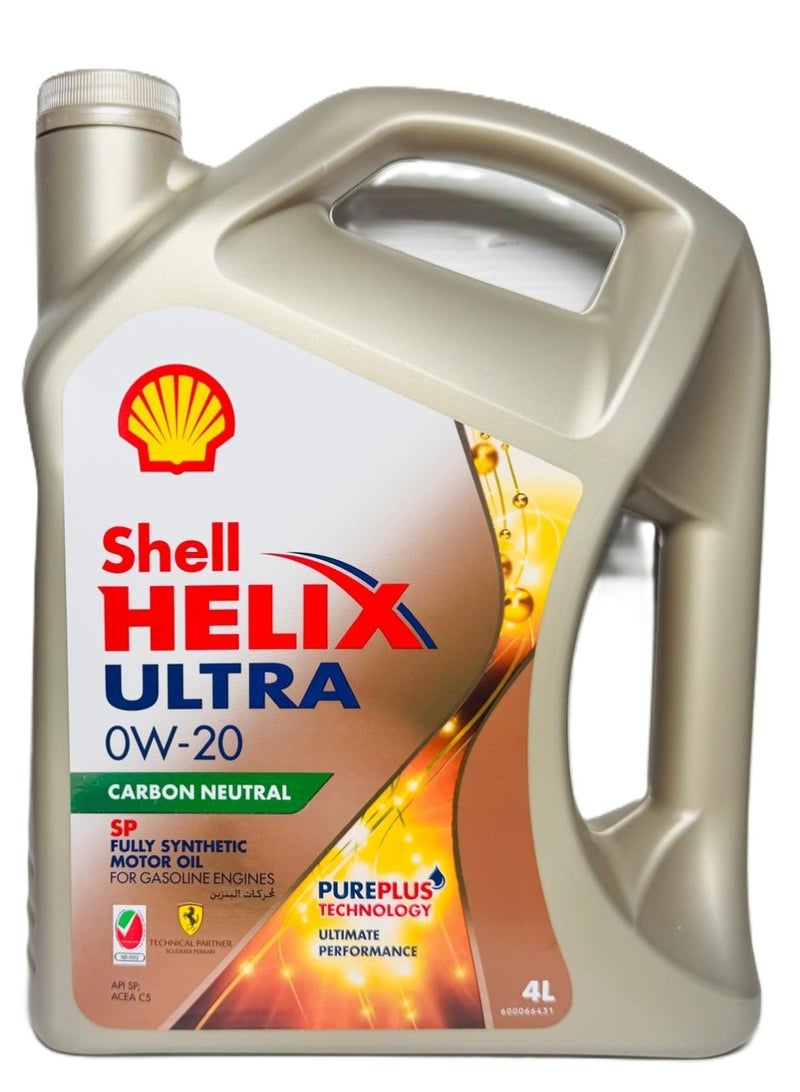 شل زيت محركات هيلكس ألترا الاصطناعي بالكامل SP، 0W-20، سعة 4 لترات - Image 1